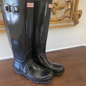 Hunter Navy Original Tall Gloss Rain boot